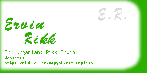 ervin rikk business card